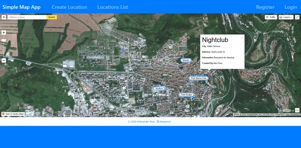 Vue.js Map App preview - Image 1